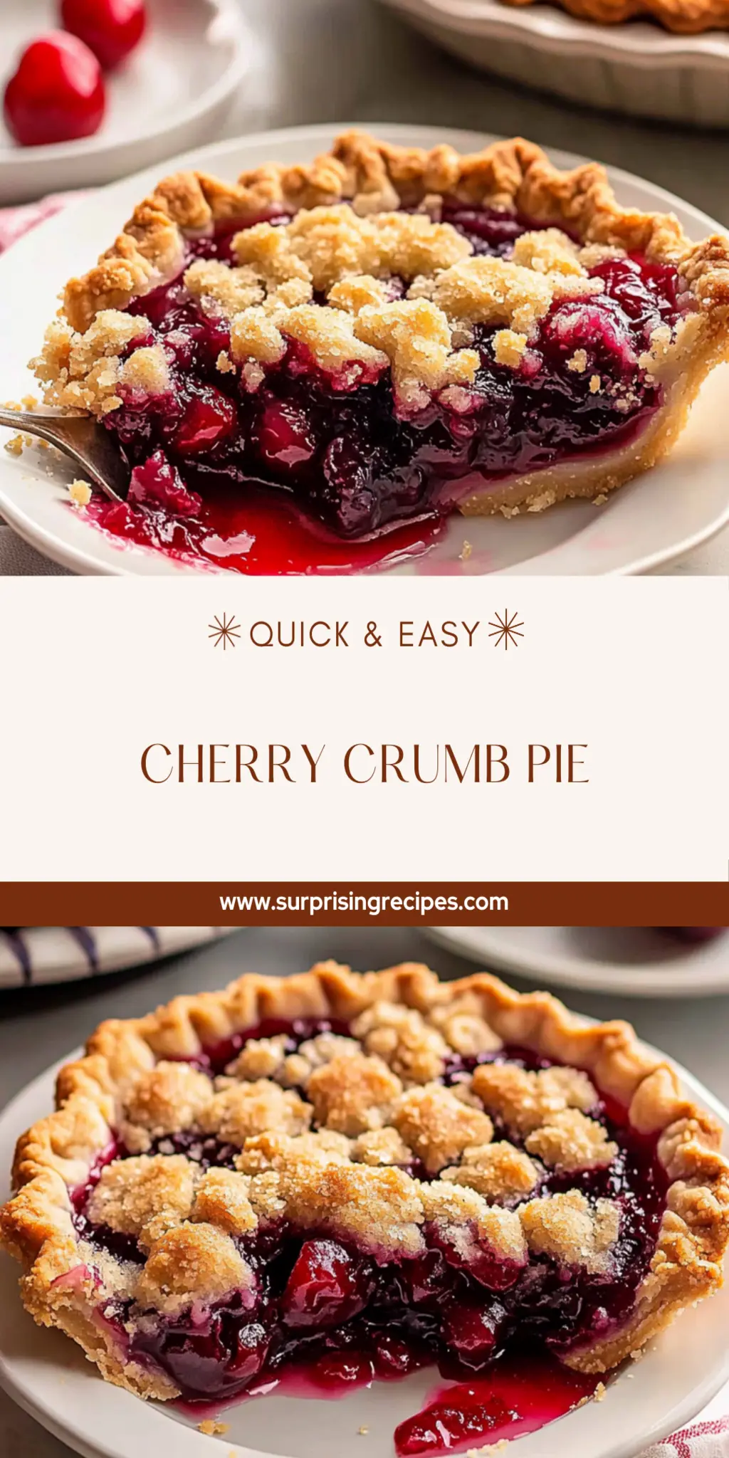 Easy Cherry Crumb Pie Recipe with Fresh Cherries and Oats
