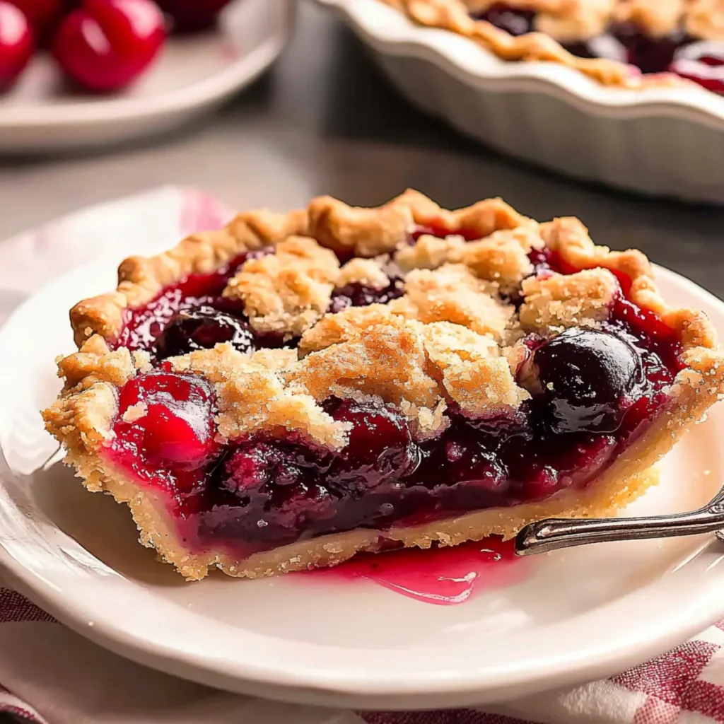 Easy Cherry Crumb Pie Recipe with Fresh Cherries and Oats