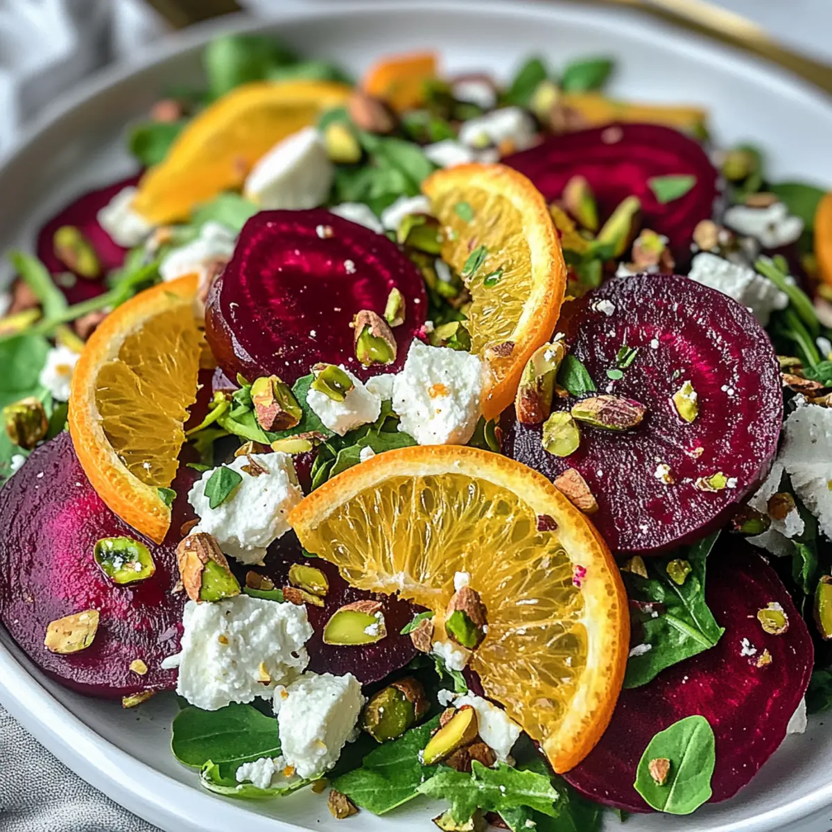 Vibrant Beet and Orange Salad with Creamy Feta and Crunchy Pistachios