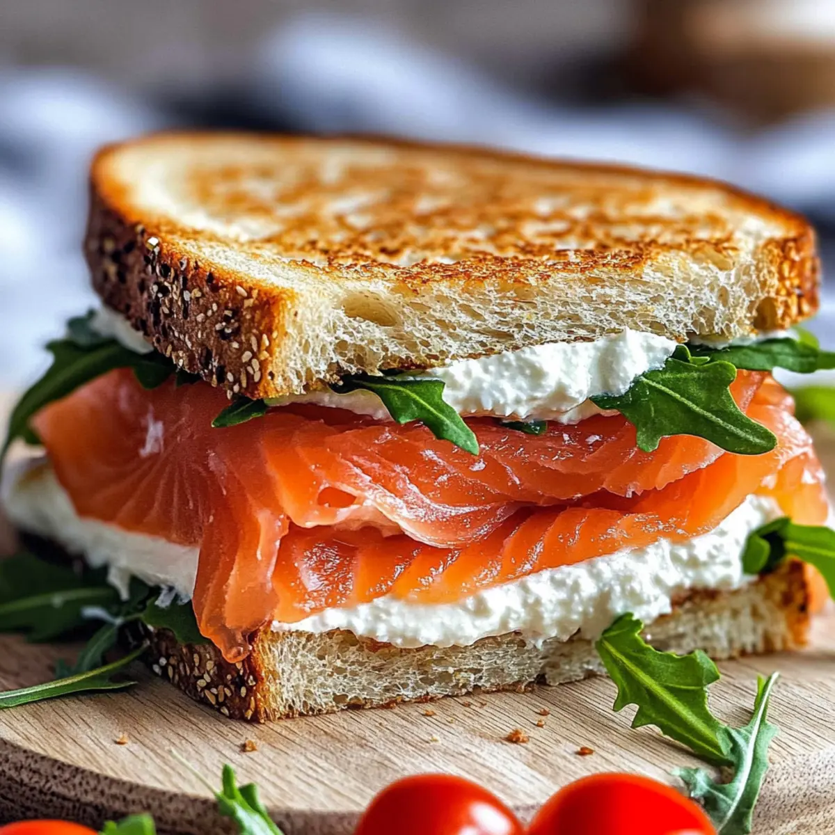 Smoked Salmon Sandwich with Cream Cheese