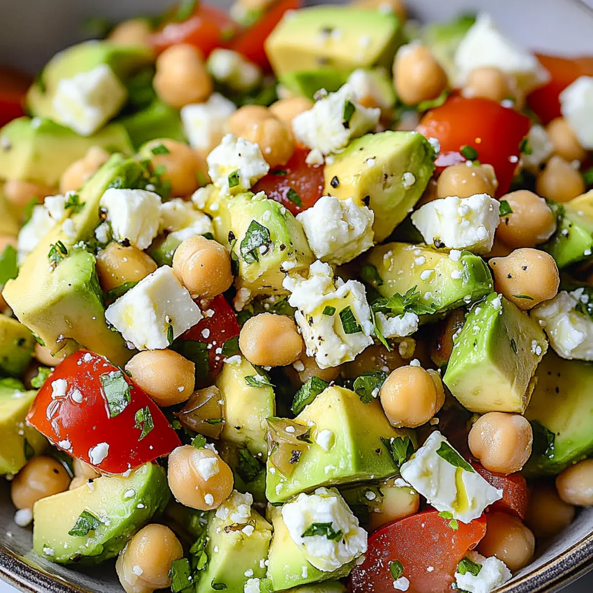 Chickpea Feta Avocado Salad