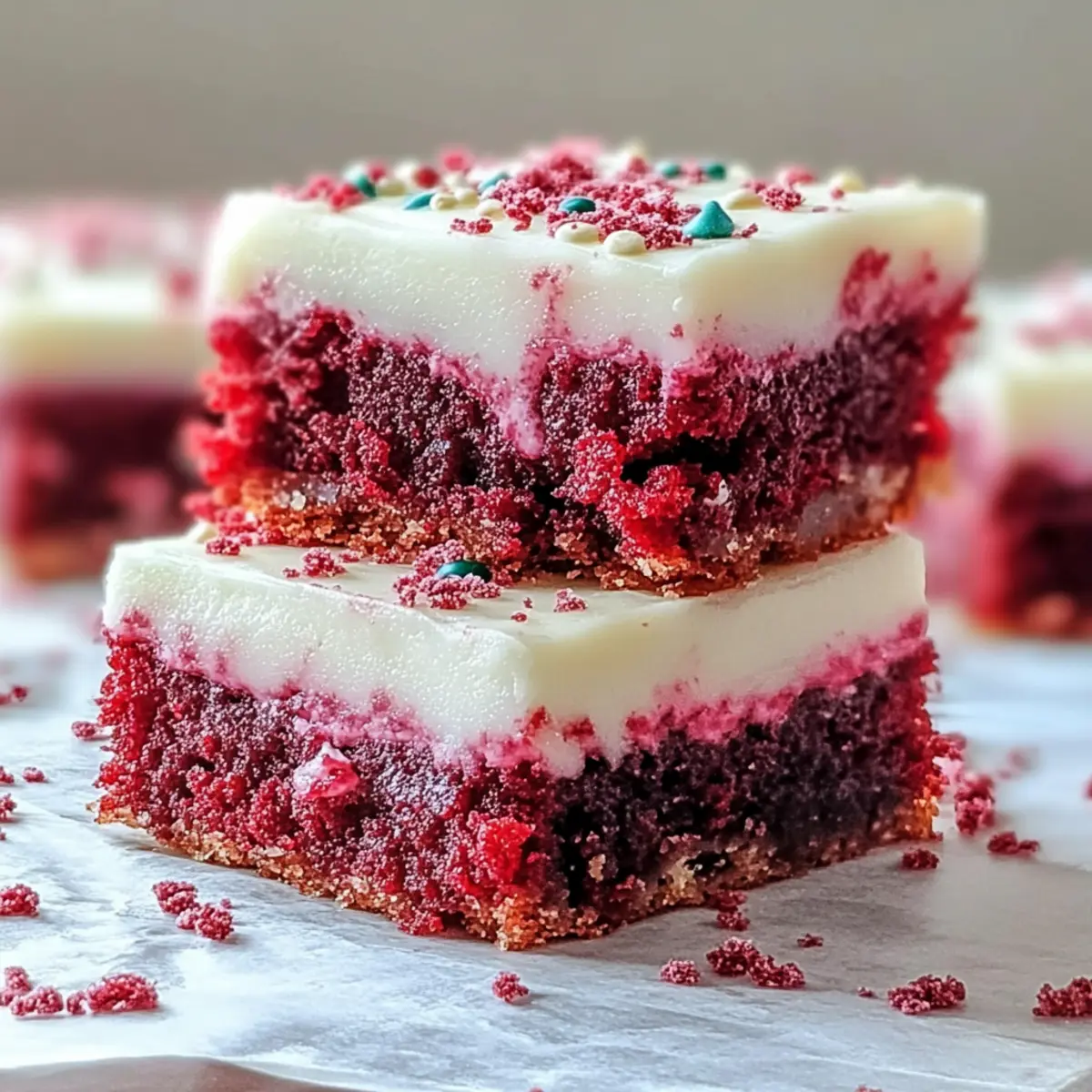 Irresistible Red Velvet Cookie Bars with Cream Cheese Frosting