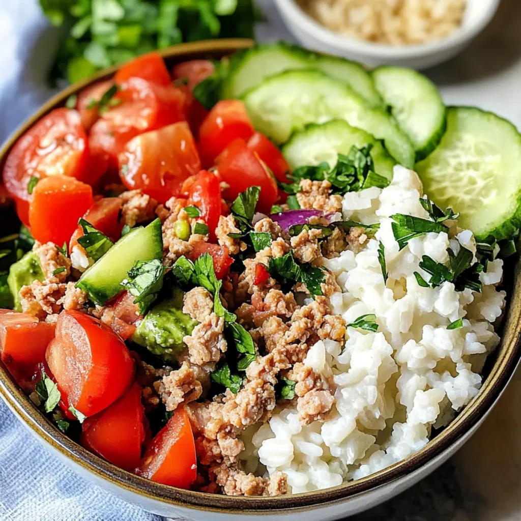 Greek Ground Turkey Rice Bowl - Healthy & Delicious Recipe